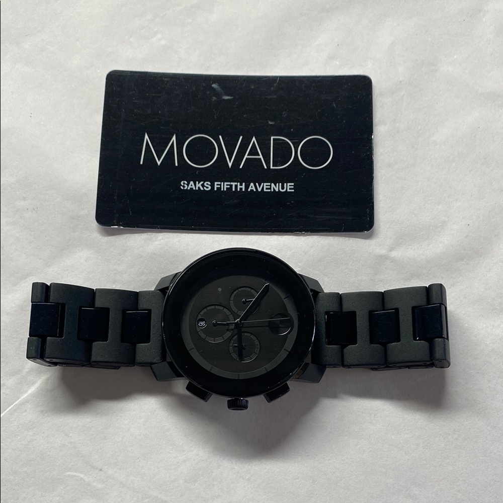LG BLK MOVADO BOLD IN BOX WATCH